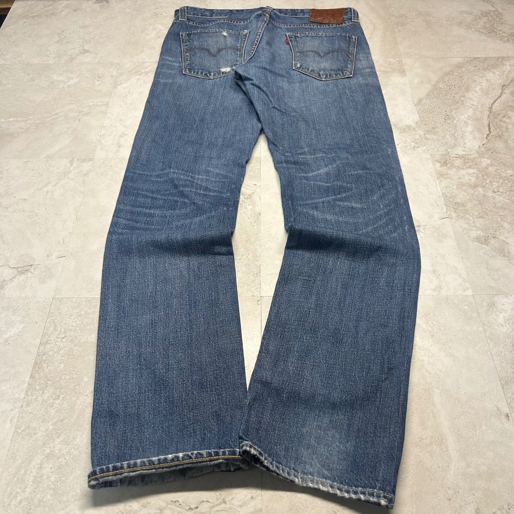 Levi's Capital E Distressed Matchstick Jeans Blue Mens 34 Made in USA Denim